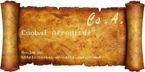 Csobai Afrodité névjegykártya